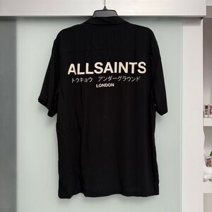 All Saints Black Casual Button Down Shirt